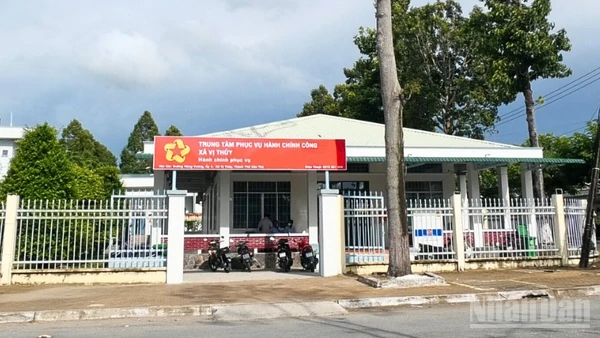 Trụ sở làm việc Trung tâm Phục vụ hành chính công xã Vị Thủy, thành phố Cần Thơ.