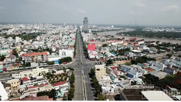 Một góc thành phố Cần Thơ nhìn từ trên cao.