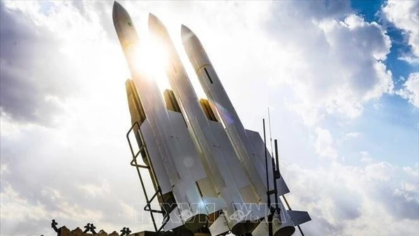 Hệ thống tên lửa phòng không Sevvom-e Khordad. (Ảnh tư liệu-minh họa: IRNA/TTXVN)