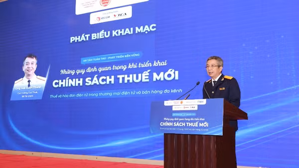 Cục trưởng Cục Thuế Mai Xuân Thành phát biểu khai mạc hội thảo.