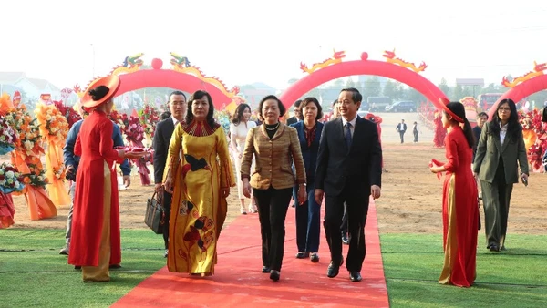 Phó Thủ tướng Chính phủ Phạm Thị Thanh Trà dự Lễ khởi công Dự án Khu công nghiệp Quế Võ II - Giai đoạn 2, tỉnh Bắc Ninh.