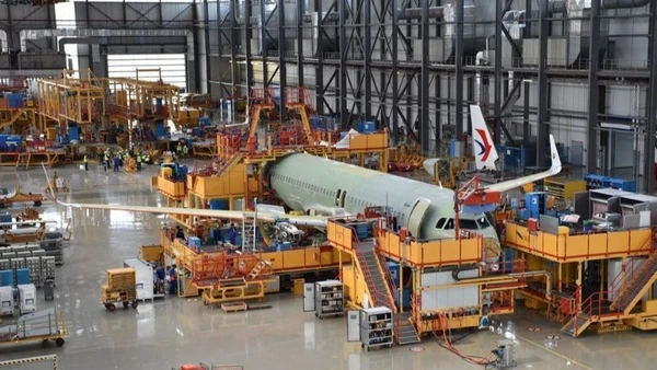 Máy bay A320 được sản xuất tại nhà máy của Airbus ở Thiên Tân, Trung Quốc. (Ảnh: THX/TTXVN)