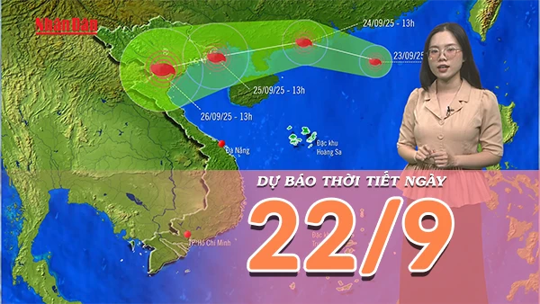 [Video] Dự báo thời tiết ngày 22/9/2025: Trong ngày mai bão Rasaga sẽ đi vào biển Đông