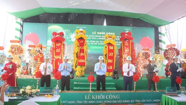 Tây Ninh khởi công dự án khu 1.646 căn hộ nhà ở xã hội chào mừng Đại hội Đảng bộ tỉnh lần thứ I, nhiệm kỳ 2025-2030.