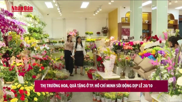 [Video] Thị trường hoa, quà tặng ở TP Hồ Chí Minh sôi động dịp lễ 20/10