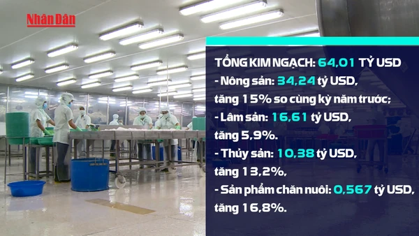 [Video] Xuất khẩu nông, lâm, thủy sản vượt 64 tỷ USD trong 11 tháng