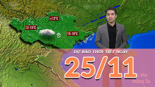 [Video] Dự báo thời tiết ngày 25/11/2025: Miền Bắc nắng hanh