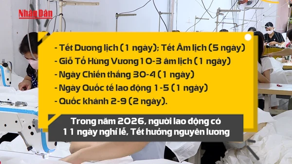 [Video] Nghỉ Tết Dương lịch 2026: Người lao động được nghỉ một ngày