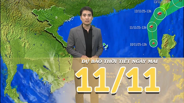 [Video] Dự báo thời tiết đêm nay và ngày mai 11/11/2025: Bão số 14 chuyển hướng, không ảnh hưởng đến đất liền nước ta