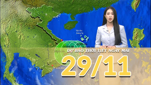 [Video] Dự báo thời tiết đêm nay và ngày mai 29/11/2025: Bão số 15 di chuyển chậm và đang suy yếu dần trên biển 