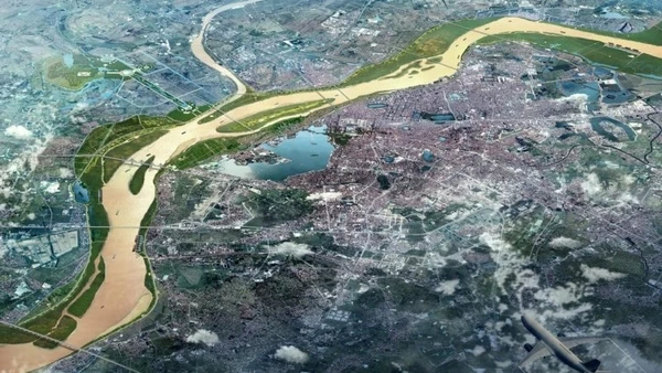 Phối cảnh Quy hoạch phân khu đô thị sông Hồng.