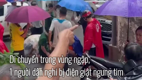 Thêm một trường hợp nghi bị điện giật ngưng tim khi di chuyển trong vùng ngập
