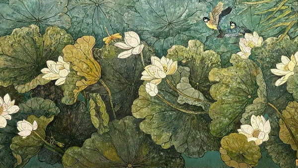 Đỗ Đức Khải, Vào hạ, sơn mài, 90x180cm, 2024.
