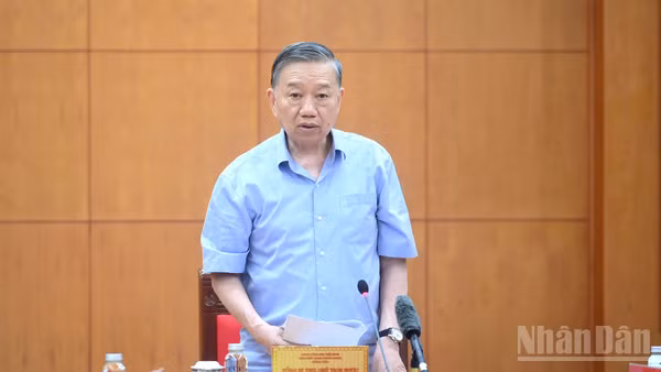 Tổng Bí thư, Chủ tịch nước Tô Lâm phát biểu tại cuộc làm việc. (Ảnh: NGUYỄN ĐĂNG KHOA)