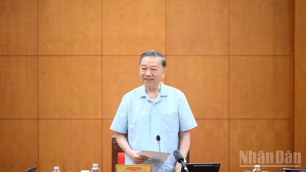 Ngày 25/5, Tổng Bí thư, Chủ tịch nước Tô Lâm, Trưởng Ban Chỉ đạo Trung ương về phát triển khoa học, công nghệ, đổi mới sáng tạo và chuyển đổi số, chủ trì buổi làm việc của Thường trực Ban Chỉ đạo để cho chủ trương về công tác nghiên cứu khoa học cơ bản. Ảnh: ĐĂNG KHOA