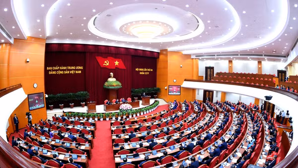 Khai mạc Hội nghị lần thứ 3 Ban Chấp hành Trung ương Đảng Cộng sản Việt Nam khóa XIV. (Ảnh: ĐĂNG KHOA)