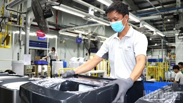 Công nhân trong giờ làm việc tại một nhà máy ở Khu công nghiệp Biên Hòa 2, tỉnh Đồng Nai.