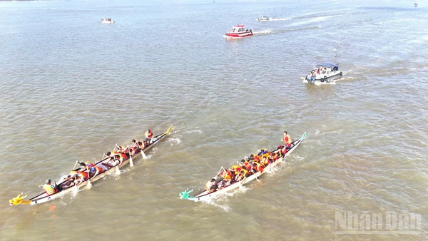 [Ảnh] Sôi nổi đua thuyền trên sông Đồng Nai