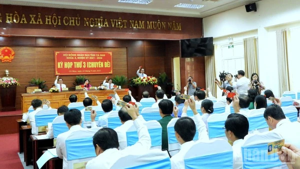 Kỳ họp thứ 3 của Hội đồng nhân dân tỉnh Cà Mau khóa 10, nhiệm kỳ 2021-2026 vào chiều 22/9.