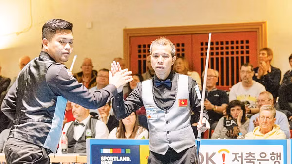 Thanh Tự và Quyết Chiến giành chiến thắng Giải vô địch billiards đồng đội carom ba băng thế giới 2026. 