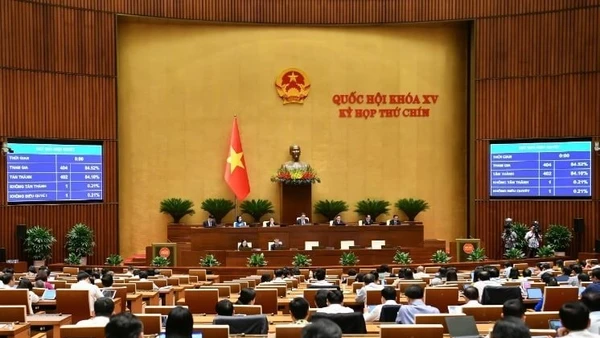 Quang cảnh phiên họp Quốc hội biểu quyết thông qua Nghị quyết về Chương trình giám sát của Quốc hội năm 2026. (Ảnh VPQH)