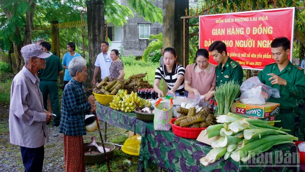 Mô hình “Gian hàng 0 đồng dành cho người nghèo” của Đồn Biên phòng Lai Hòa được Ban Tuyên giáo và Dân vận Trung ương tuyên dương là mô hình tiêu biểu trong học tập và làm theo tư tưởng, đạo đức, phong cách Hồ Chí Minh khu vực phía nam năm 2025.