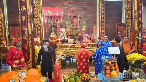 Nghi thức cúng bái tại Lễ Kỳ Yên Thượng Điền Đình Thần Tân An.