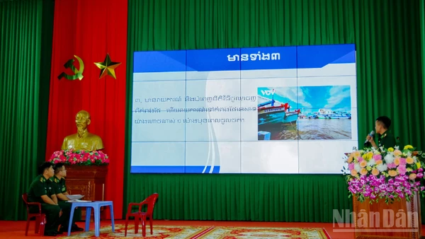 Thí sinh tham gia phần thi tuyên truyền theo chủ đề mà Ban tổ chức đã cho trước.