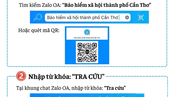 Bảo hiểm xã hội thành phố Cần Thơ triển khai tiện ích tra cứu nhanh chóng, dễ sử dụng ngay trên Zalo.