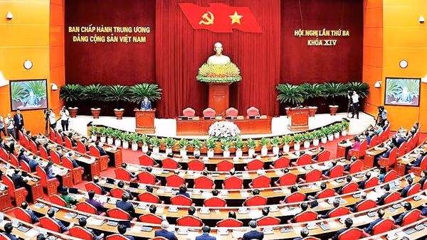 Hội nghị lần thứ ba Ban Chấp hành Trung ương Đảng Cộng sản Việt Nam khóa XIV. (Ảnh ĐĂNG KHOA)