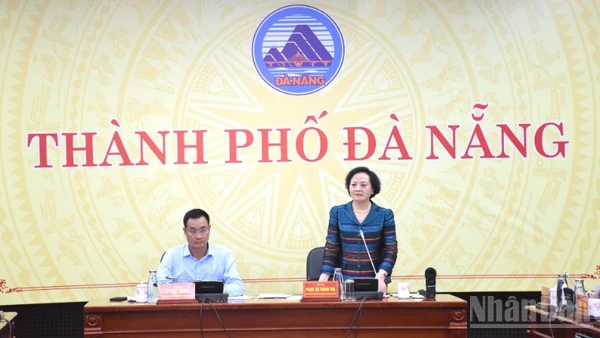 Phó Thủ tướng Chính phủ Phạm Thị Thanh Trà phát biểu kết luận buổi làm việc. (Ảnh: ANH ĐÀO) 