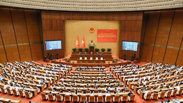 Quang cảnh Hội nghị toàn quốc sơ kết 1 năm vận hành mô hình tổ chức tổng thể của hệ thống chính trị và mô hình chính quyền 3 cấp. (Ảnh: THỦY NGUYÊN)