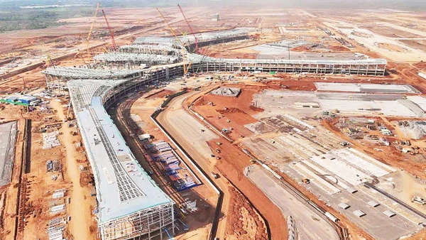 Dự án Cảng hàng không quốc tế Long Thành đang được tập trung thi công để bảo đảm hoàn thành đúng tiến độ. Ảnh: Lê Toàn