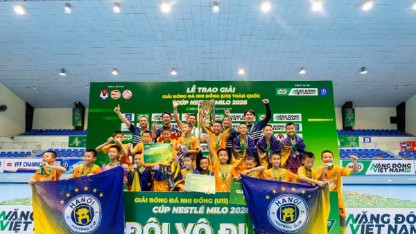 U11 CLB Bóng đá Hà Nội giành chức vô địch mùa giải 2026. (Nguồn ảnh: Ban tổ chức)