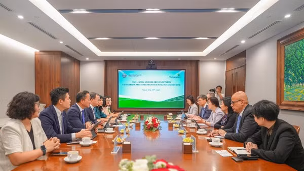 Cuộc trao đổi, làm việc cấp cao giữa lãnh đạo Vietcombank và AIIB.