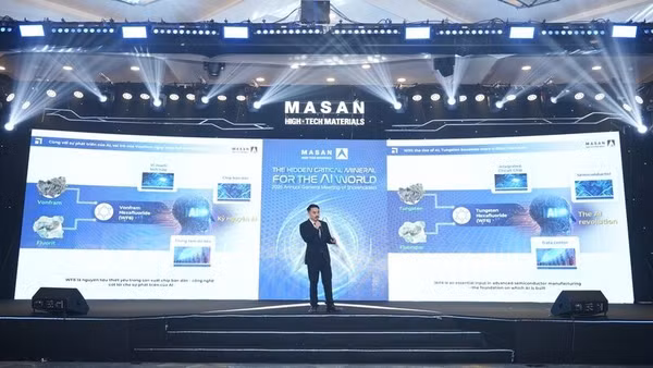 Ông Danny Le, Chủ tịch Hội đồng quản trị Masan High-Tech Materials phát biểu ý kiến tại Đại hội đồng cổ đông năm 2026 diễn ra ngày 16/4.