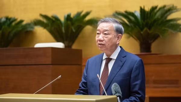 Tổng Bí thư Tô Lâm phát biểu chỉ đạo Hội nghị tại điểm cầu Trung ương. Ảnh VGP