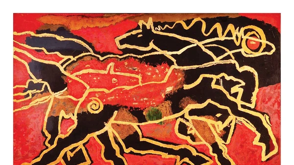 Tranh sơn mài Ngựa của hoạ sĩ Ngọc Thọ, vẽ trong thời gian 1978-1983. (Nguồn Bảo tàng MTVN)