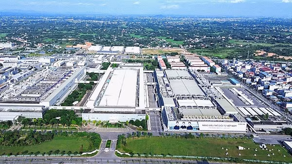 Toàn cảnh nhà máy của Công ty TNHH Samsung Electronics Việt Nam tại Khu công nghiệp Yên Bình, tỉnh Thái Nguyên.