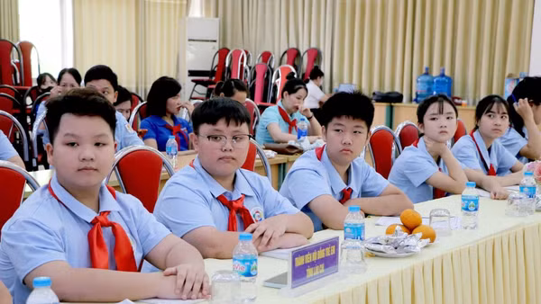 Những “đại biểu nhí” của Hội đồng Trẻ em tỉnh Lào Cai. Ảnh: Đoàn Thanh niên tỉnh Lào Cai