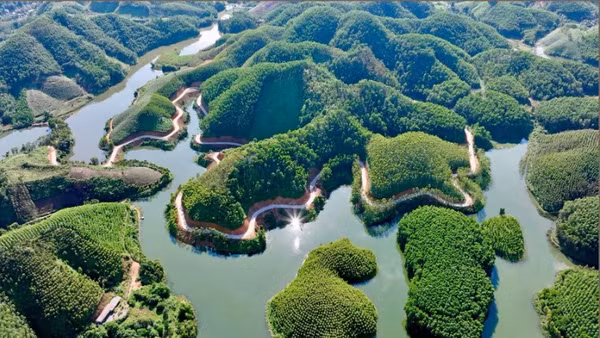 Vẻ đẹp và tiềm năng cần được bảo vệ để khai thác bền vững của hồ Thác Bà. (Ảnh Thanh Miền).