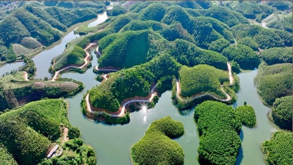 Vẻ đẹp và tiềm năng cần được bảo vệ để khai thác bền vững của hồ Thác Bà. (Ảnh Thanh Miền).