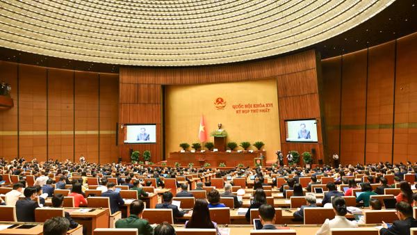 Toàn cảnh phiên khai mạc phiên khai mạc Kỳ họp thứ nhất, Quốc hội khoá XVI. Ảnh: DUY LINH