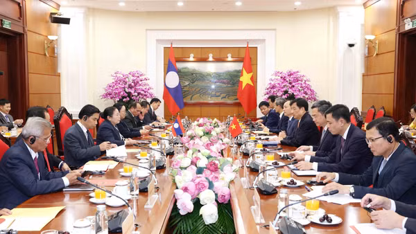 Quang cảnh hội đàm. (Ảnh: TTXVN)