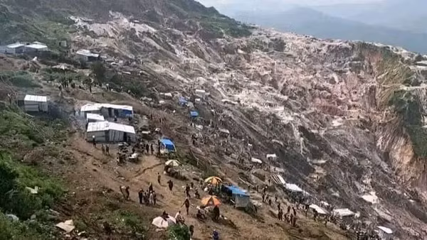 Quang cảnh vụ lở đất tại Rubaya. Ảnh: X