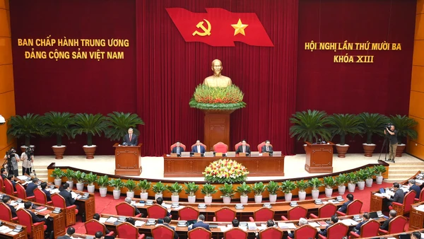 Hội nghị lần thứ 13 Ban Chấp hành Trung ương Đảng khóa XIII khai mạc trọng thể tại Thủ đô Hà Nội. (Ảnh: ĐĂNG KHOA)