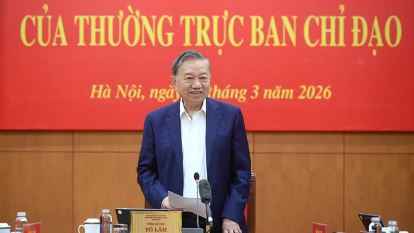 Tổng Bí thư Tô Lâm chủ trì Phiên họp quý I năm 2026 của Thường trực Ban Chỉ đạo Trung ương về hoàn thiện thể chế, pháp luật. (Ảnh: ĐĂNG KHOA)