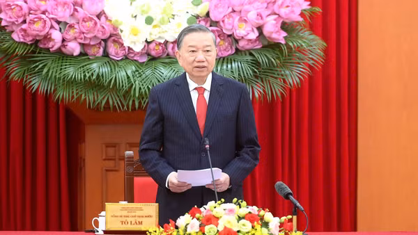 Tổng Bí thư, Chủ tịch nước Tô Lâm phát biểu tại cuộc làm việc với Hội đồng Lý luận Trung ương. (Ảnh: ĐĂNG KHOA)