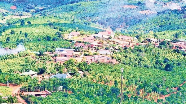 Diện mạo thôn Đắk Ri - nơi đồng bào người Dao sinh sống trên vùng kinh tế mới xã Krông Nô, tỉnh Lâm Đồng hôm nay.