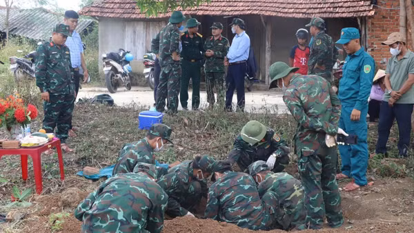 Khu vực tìm kiếm, quy tập hài cốt liệt sĩ. (Ảnh: Đội K51)